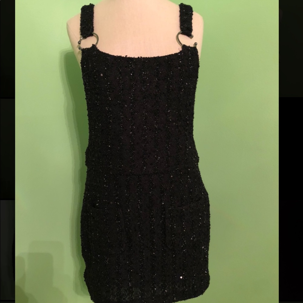 Zara Black Sequin Overall Dress